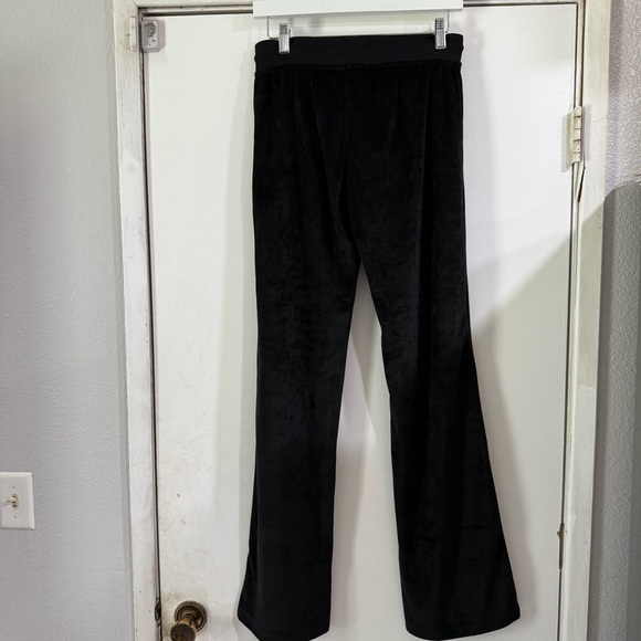 BCBGMaxazria Black Embellished Velour Track Suit Pants - Picture 2 of 11